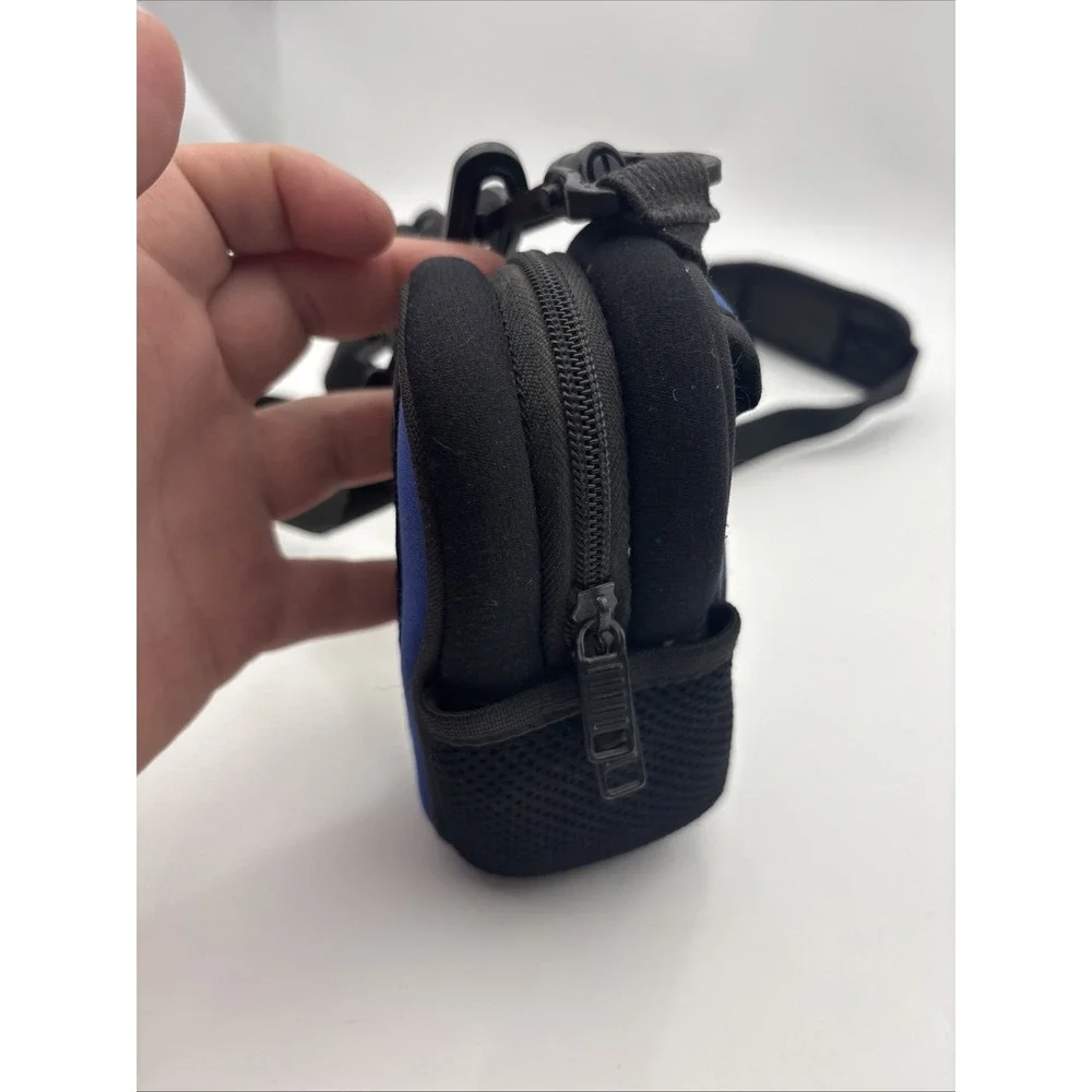Sony Cyber-Shot Camera Case Pouch Blue Black Soft Padded Bag with Strap